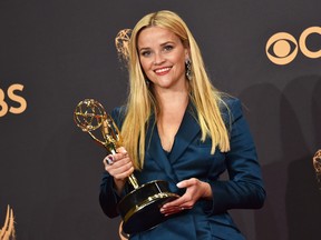 Reese Witherspoon, winner of Outstanding Limited Series for 'Big Little Lies', poses in the press room during the 69th Annual Primetime Emmy Awards at Microsoft Theater on September 17, 2017 in Los Angeles, California. (Photo by Alberto E. Rodriguez/Getty Images)