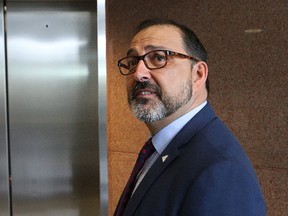 Minister of Energy and Sudbury MPP Glenn Thibeault arrives at court in Sudbury, Ont. on Tuesday September 19, 2017 for an Election Act bribery trial involving Greater Sudbury businessman and Liberal fundraiser Gerry Lougheed Jr. and Patricia Sorbara, former deputy chief of staff for Premier Kathleen Wynne. Thibeault is testifying at the trial. John Lappa/Sudbury Star/Postmedia Network