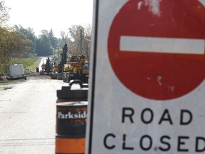 Jason Miller/The Intelligencer
Signs indicate the closure of County Road 28 to facilitate the replacement of a bridge passing over a swamp.