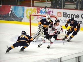 The Whitecourt Wolverines held their home opener, which they lost 3-2, for the 2017-18 season against the Spruce Grove Saints at the Scott Safety Centre on Sept. 15 (Peter Shokeir | Whitecourt Star).