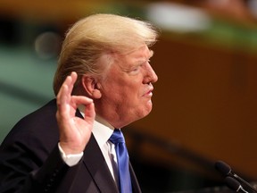 United States President Donald Trump speaks during the United Nations General Assembly at U.N. headquarters, Tuesday, Sept. 19, 2017. (AP Photo/Seth Wenig)