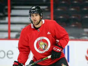 Colin White of the Ottawa Senators during morning skate at Canadian Tire Centre in Ottawa on Sept. 18, 2017. (Jean Levac/Postmedia)