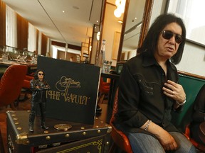 KISS frontman Gene Simmons was in Toronto promoting his Gene Simmons: The Vault Experience — a compendium of the past 50 years. It is pegged at $2,000 and will be personally delivered by the Demon himself starting in 2018. (Jack Boland/Postmedia Network)