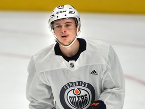 Edmonton Oilers rookie forward Kailer Yamamoto at training camp on Sept. 18, 2017.