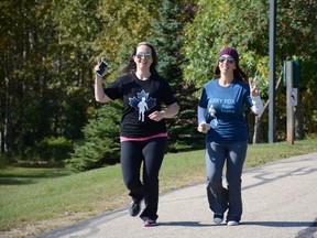 Participants jog during the Terry Fox Run at Rotary Park on Sept. 17. Over $750 million has been raised worldwide in Terry Fox’s name (Peter Shokeir | Whitecourt Star).