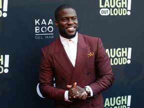 In this Aug. 3, 2017 file photo, Kevin Hart poses at Kevin Hart's "Laugh Out Loud" new streaming video network launch event in Beverly Hills, Calif. A woman has come forward to say she was involved with Kevin Hart a month ago but is not an extortionist. Montia Sabbag spoke to reporters at her lawyer’s Los Angeles office Wednesday following Hart’s weekend apology to his pregnant wife and kids via an Instagram video for what he called an error in judgment.
(Photo by Danny Moloshok/Invision/AP, File)