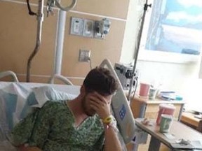 College student Matt Nesbitt broke both ankles in a post-football game celebration dance. (GoFundMe Photo)