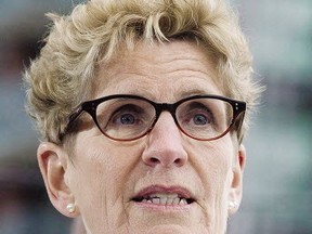 Ontario Premier Kathleen Wynne speaks during a news conference in Toronto on April 20, 2017. (THE CANADIAN PRESS/PHOTO)