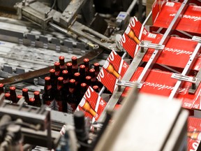 Budweiser beer seen being boxed during a brewery tour after a capital investment announcement at Labatt Breweries of Canada's Edmonton Brewery in Edmonton, Alberta on Wednesday, September 20, 2017. Ian Kucerak / Postmedia