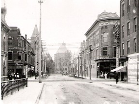 The junction of King and Fifth streets, Victoria Block right of centre, where Const. Will Henley made his dangerous observations, photo faces south.