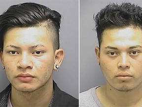 Edgar Natanal Chicas-Hernandez, 17, left, and  Antonio Gonzalez-Guttierres, 19, are charged with raping a classmate. (Frederick Police Department photos)