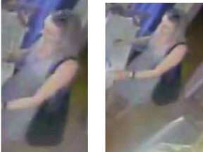 A woman police suspected of shoplifting from a clothing store downtown Napanee, Ont. on Thursday September 21, 2017. Supplied Photo