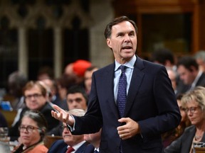 Minister of Finance Bill Morneau stands during question period in the house of commons on Parliament Hill in Ottawa on Thursday, Sept. 21, 2017. (THE CANADIAN PRESS/Sean Kilpatrick)