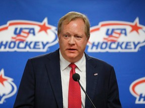 Jim Johannson speaks during a news conference in Plymouth, Mich., on Aug. 4, 2017. (AP Photo/Paul Sancya)