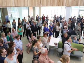 The new Welcome Centre at Laurentian University was officially opened in Sudbury, Ont. on Thursday September 21, 2017. The Next 50 Campaign donor recognition area was unveiled during the ceremony. John Lappa/Sudbury Star/Postmedia Network