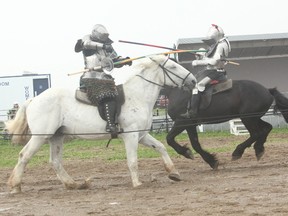 All week, Knights of Valour jousting organization has been performing numerous full-contact competitions at the 100th International Plowing Match (IPM) in Walton. (Shaun Gregory/Huron Expositor)