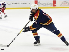 Andrew Rinaldi scored the game-winner for the Wellington Dukes in a 3-2 victory Friday night at Pickering. (Andy Corneau/OJHL Images)