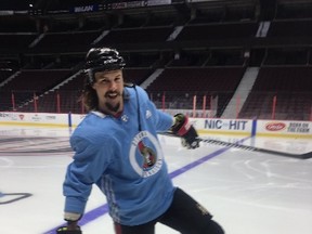 Karlsson skated for the first time today since surgery in June.