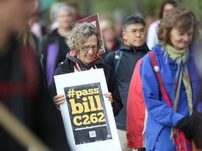 A group of people marched through Winnipeg today, in support of Bill C262. Saturday, September 23, 2017. Chris Procaylo/Winnipeg Sun/Postmedia Network