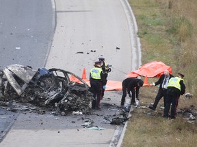 Whitemud Drive closed after fatal collision September 25. 2017. David Blooom/Postmedia