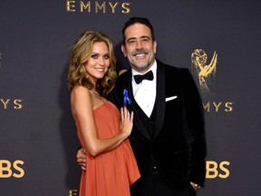 Hilarie Burton (L) and Jeffrey Dean Morgan attend the 69th Annual Primetime Emmy Awards at Microsoft Theater on September 17, 2017 in Los Angeles, California. (Photo by Frazer Harrison/Getty Images)