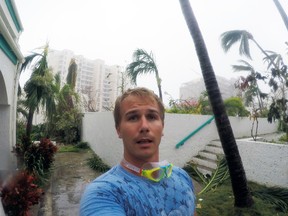 Mitchell native Brett Gloor teaches at the Caribbean International Academy in St. Maarten, here he is in the eye of the Hurricane Irma that passed through his tropical paradise. SUBMITTED