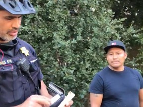 California hot dog vendor Rigoberto Matias, right, who was had his money confiscated for selling bacon hot dogs on a Berkeley sidewalk without a permit has received more than $87,000 raised by supporters. (Martin Flores/Facebook)