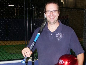 Merl Riehl of Belleville Pitch and Hit at the indoor baseball training and entertainment facility located at Hilden Square on Sidney Street, beside Master Bedroom. (Paul Svoboda/The Intelligencer)