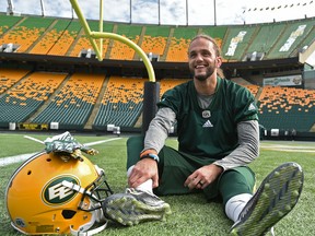 The Eskimos have brought back veteran defensive back Aaron Grymes pictured here after practice at Commonwealth Stadium in Edmonton, September 25, 2017.