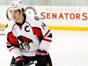 Mike Blunden, who captained the Binghamton Senators in their farewell season in New York State last year, has been assigned to the Belleville Senators by the parent Ottawa Senators. (Luke Hendry/The Intelligencer)