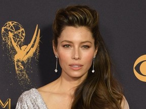 Jessica Biel arrives for the 69th Emmy Awards at the Microsoft Theatre on September 17, 2017 in Los Angeles, California. MARK RALSTON/AFP/Getty Images