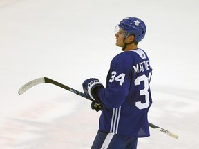 Auston Matthews during Toronto Maple Leafs training camp at the Gale Centre in Niagara Falls on Sept. 15, 2017. (Dave Abel/Toronto Sun/Postmedia Network)