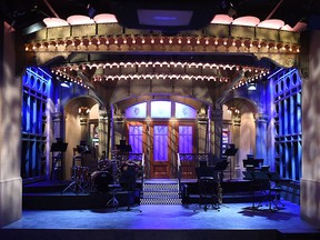 The SNL stage on  display during a media preview on May 29, 2015 at the Saturday Night Live: The Exhibition, celebrating the NBC programs 40-year history. (TIMOTHY A. CLARY/AFP/Getty Images)
