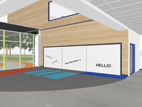 An artist's rendering of the interior of a new Mill Creek School. Edmonton Public Schools hopes the new building will be ready for students by January 2019. Photo supplied