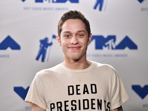 Pete Davidson poses in the press room during the 2017 MTV Video Music Awards at The Forum on August 27, 2017 in Inglewood, California. (Photo by Alberto E. Rodriguez/Getty Images)