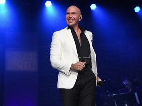 Global Ambassador Award winner Pitbull performs onstage at the Songwriters Hall Of Fame 48th Annual Induction and Awards at New York Marriott Marquis Hotel on June 15, 2017 in New York City. (Photo by Larry Busacca/Getty Images for Songwriters Hall Of Fame)