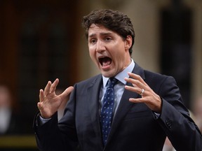 Prime Minister Justin Trudeau speaks during question period in the House of Commons on Parliament Hill in Ottawa on Wednesday, Sept.27, 2017. (THE CANADIAN PRESS/Adrian Wyld)