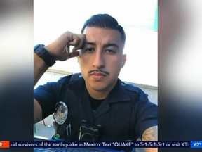 Los Angeles Police Officer Edgar Verduzco. (KTLA video screenshot)