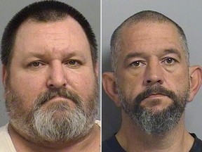 These undated photos provided by in Tulsa County Sheriff's Office show Dearld Peal (left) and Tracy Price (right). Peal and Price are in jail on murder and kidnapping charges in the death of Anthony Pietrzak. (Tulsa County Sheriff's Office via AP)