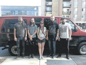Whoop Szo, comprised of Joe Thorner, left, Andrew Lennoix, Kirsten Kurvink Palm, Adam Sturgeon and Eric Lourenco, plays at the corner of Richmond and Dundas Friday at 10 p.m. (Special to Postmedia News)