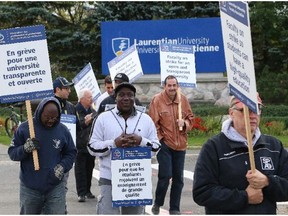 Faculty members at Laurentian University in Sudbury and Barrie are on strike and LU classes have been cancelled. John Lappa/Sudbury Star/Postmedia Network