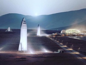 An artist's rendering of SpaceX's Mars City. (Image courtesy of SpaceX)