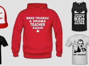 The Justin Trudeau Nope shop at Spreadshirt.ca offers a variety of anti-Trudeau clothing. (Justin Trudeau Nope/Spreadshirt)