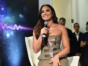 Demi Lovato answered questions during the DEMI x JBL Tell Me You Love Me Pop Up event, celebrating her new album and partnership with JBL. The album listening party was held on September 28, 2017 at the Highline Gallery in New York City. (Photo by Mike Coppola/Getty Images for JBL)