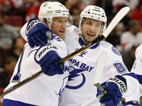 Steven Stamkos and Nikita Kucherov of the Tampa Bay Lightning (AP)