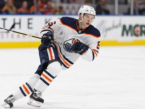 Edmonton Oilers forward Kailer Yamamoto during NHL pre-season action against the Carolina Hurricanes on Sept. 25, 2017, at Rogers Place in Edmonton.