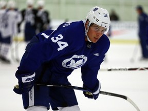 Auston Matthews during Leafs training camp at the Gale Centre in Niagara Falls on Sunday September 17, 2017. (Dave Abel/Postmedia Network)