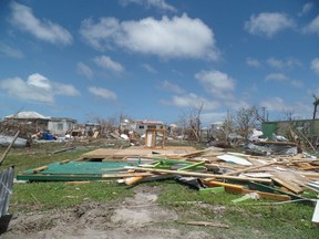 Houses are seen Sept. 8 in Codrington,  Antigua and Barbuda, following the devastation of hurricane Irma. (Gemma Handy/Getty Images)