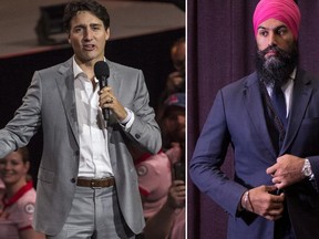 Prime Minister Justin Trudeau (left) and the new leader of the NDP Jagmeet Singh (right). (Euan Cherry/Chris Young/WENN.com/The Canadian Press)