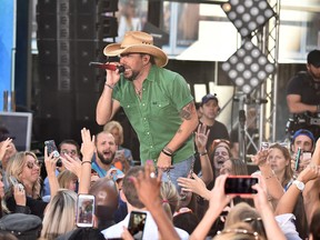 Jason Aldean performs on NBC's 'Today' at Rockefeller Plaza on August 25, 2017 in New York City. (Photo by Theo Wargo/Getty Images)